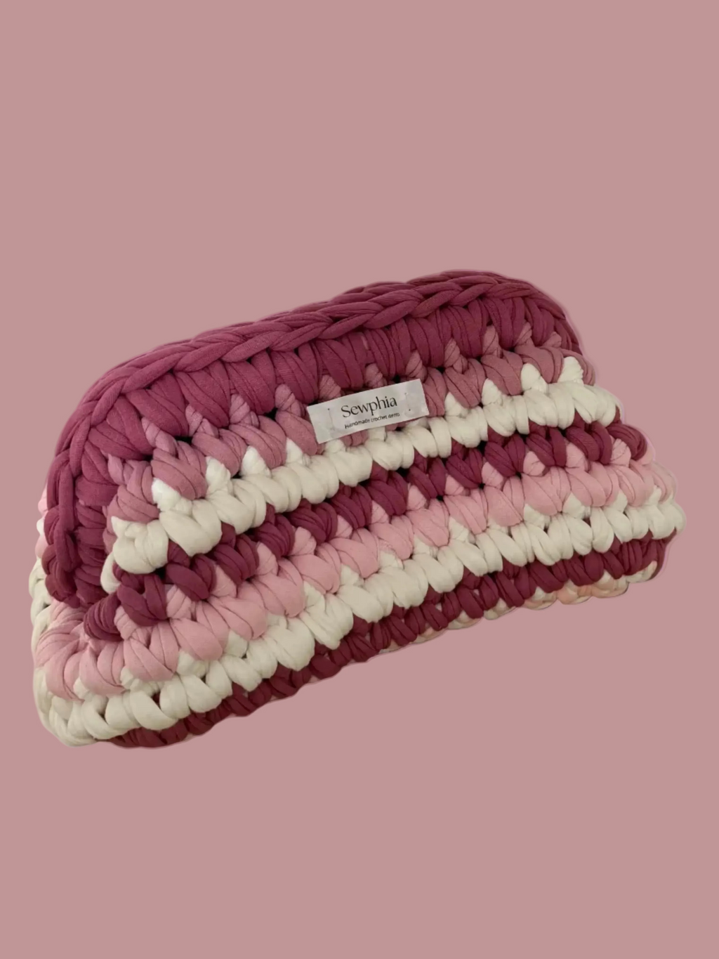 PINK AND WHITE CLUTCH