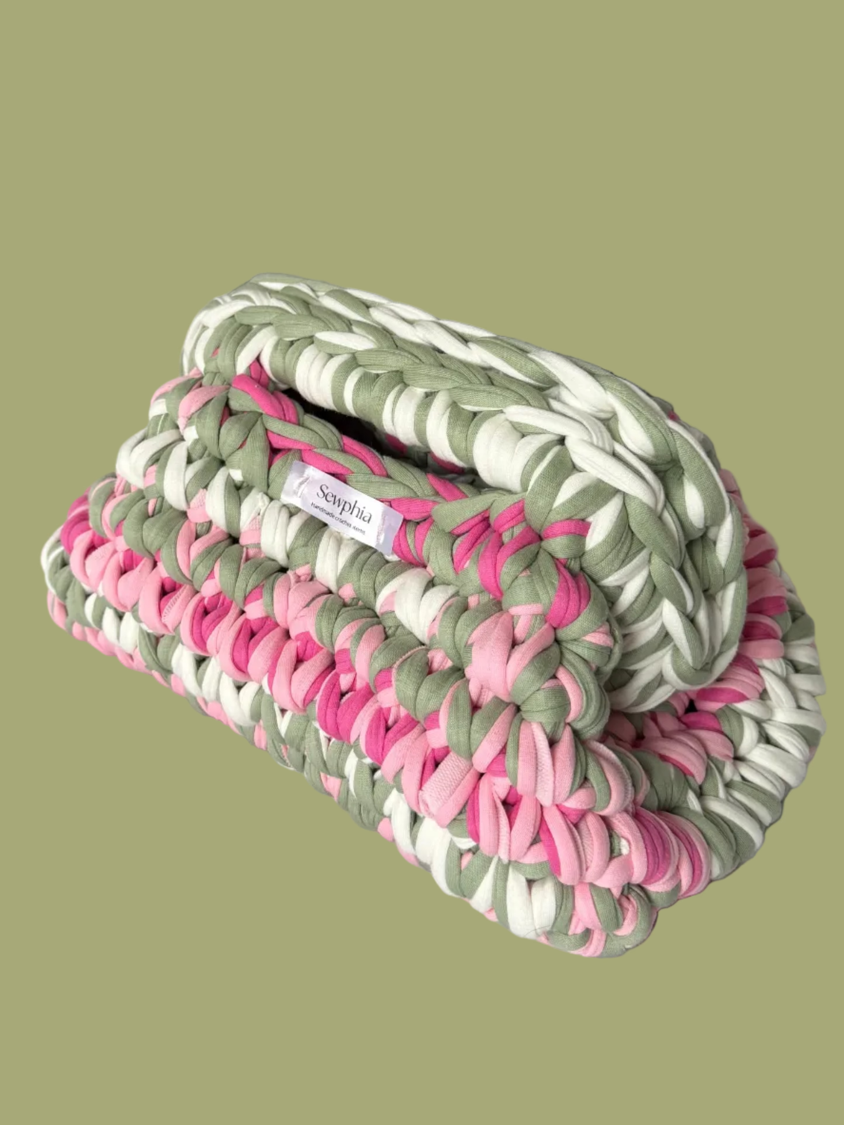 GREEN, PINK AND WHITE CLUTCH