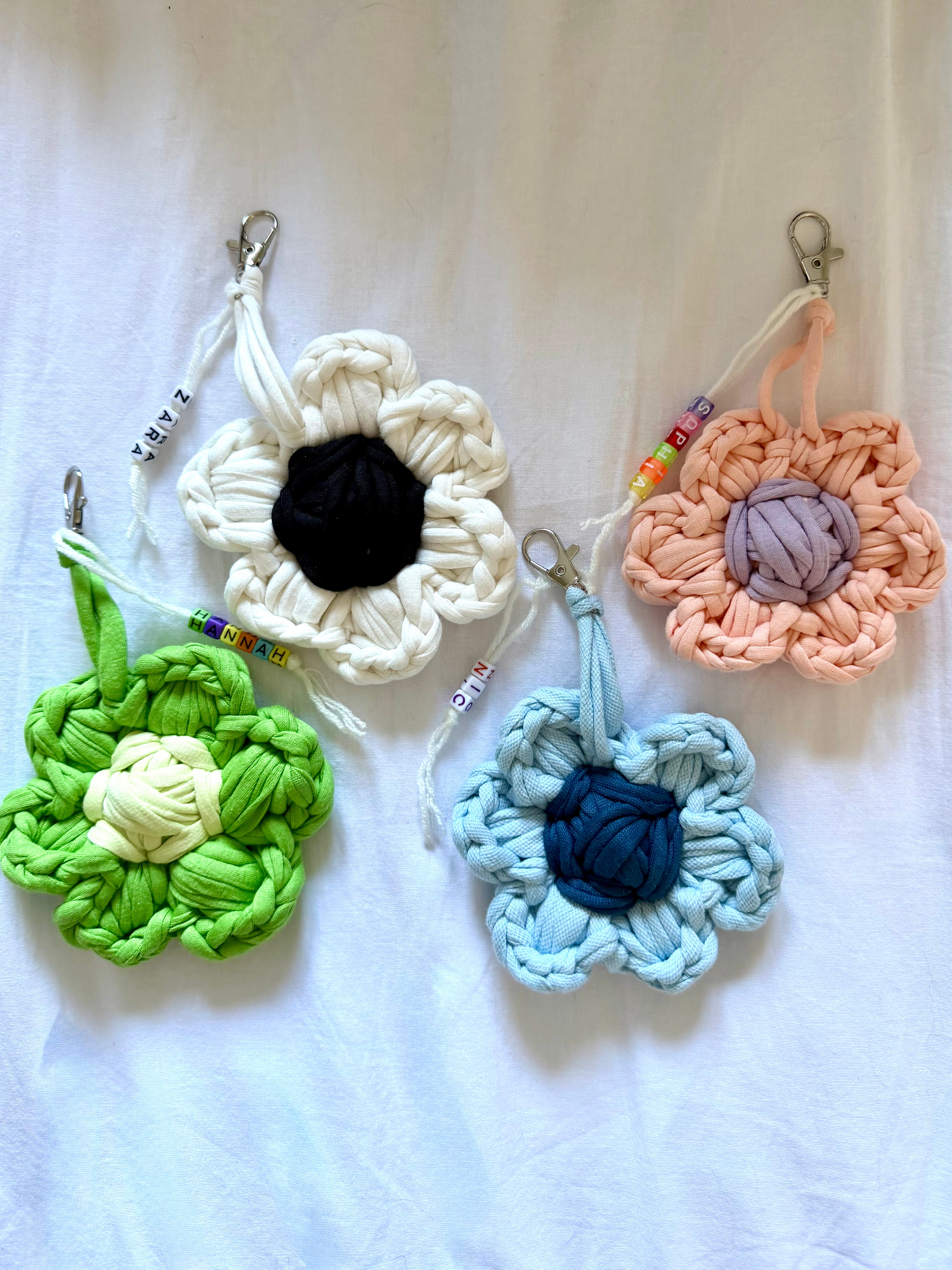 Flower Bag Name Charms