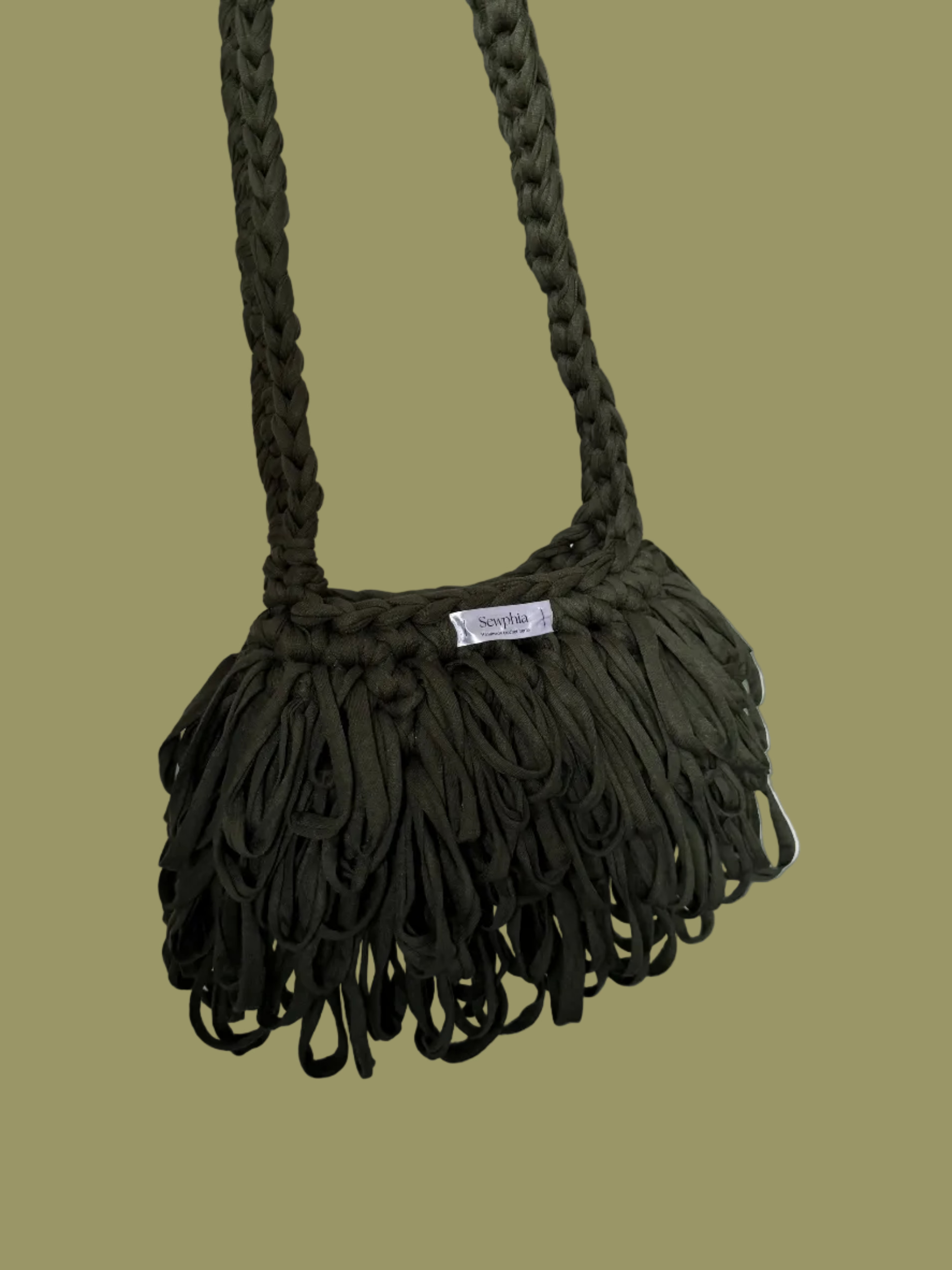 GREEN RUFFLE BAG
