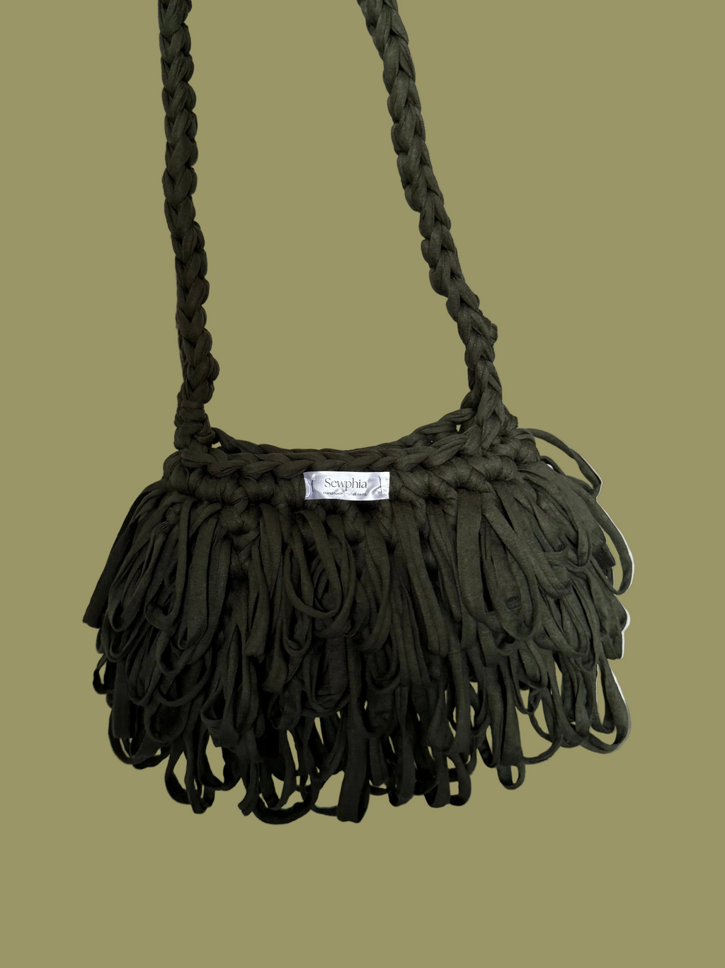 GREEN RUFFLE BAG