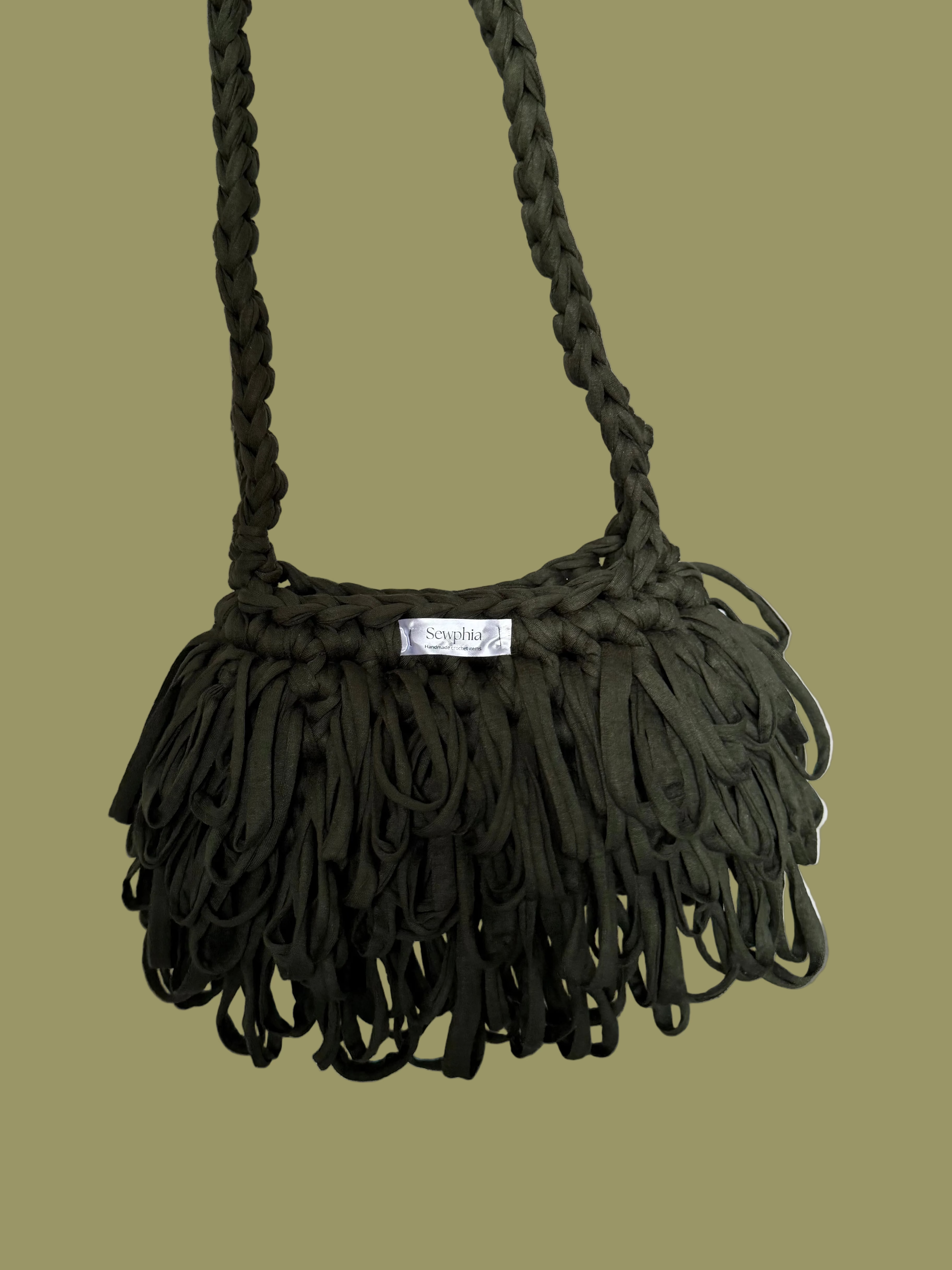GREEN RUFFLE BAG